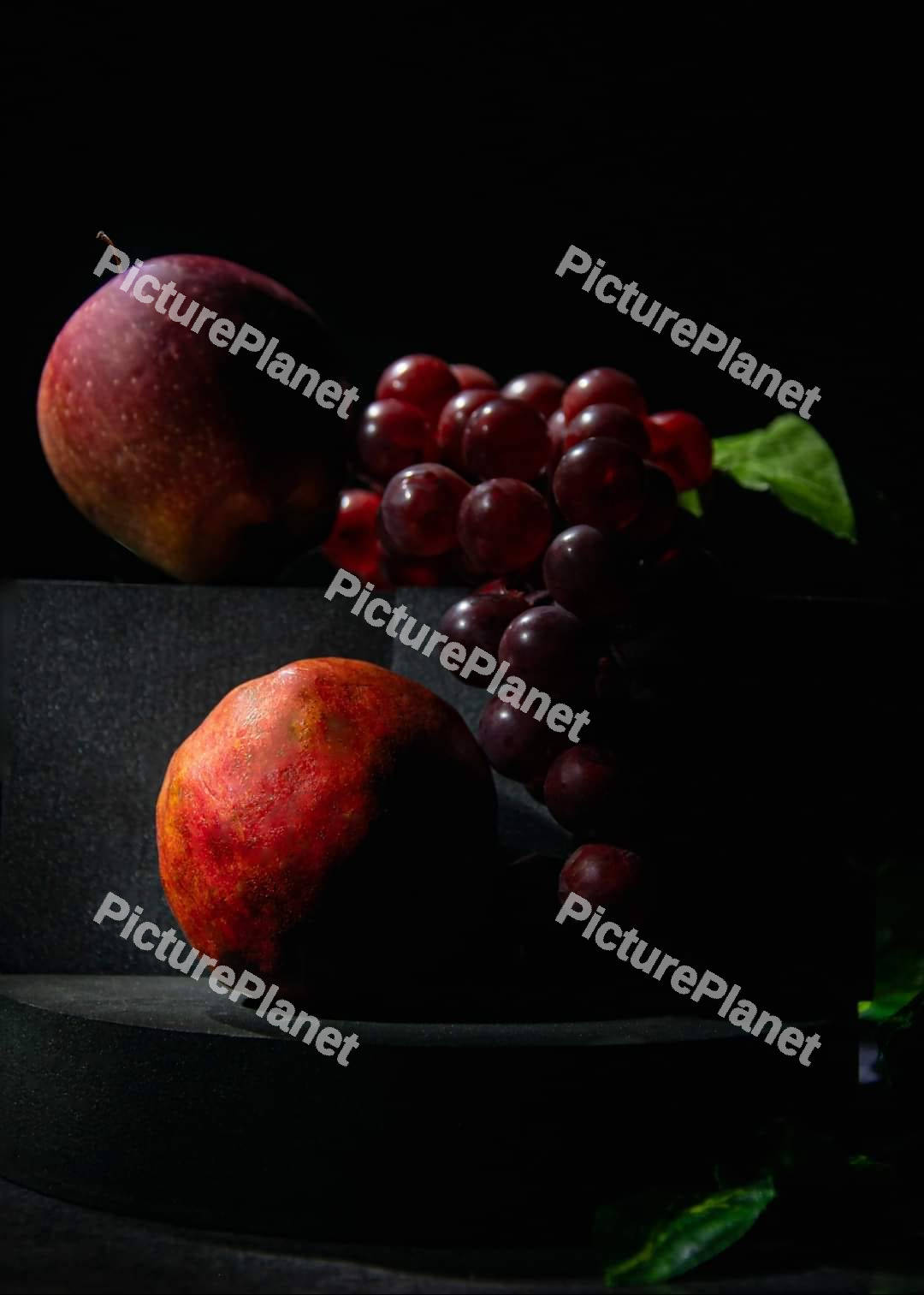 Fruits with black background
